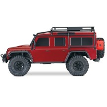 Coche RC Traxxas TRX-4 Defender 1/10 4WD RTR con carrocería sin clips en color rojo TRX82256-4-RED