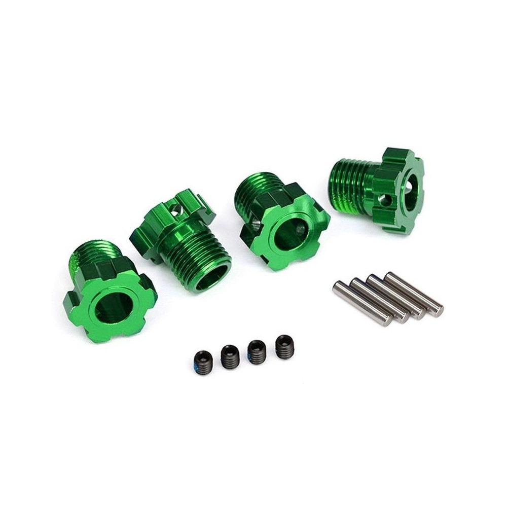 Traxxas Wheel hubs splined 17mm (green-anodized) (4) 4x5 gs (4) 3x14mm pin TRX8654G Traxxas Wheel hubs splined 17mm (green-anodized) (4) 4x5 gs (4) 3x14mm pin TRX8654G