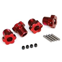 Traxxas Wheel hubs splined 17mm (red-anodized) (4) 4x5 gs (4) 3x14mm pin (4) TRX8654R