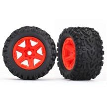 Traxxas Tires wheels assembled glued (orange wheels talon ext tires foam) TRX8672A