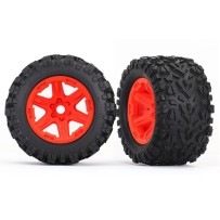 Traxxas Tires wheels assembled glued (orange wheels talon ext tires foam) TRX8672A
