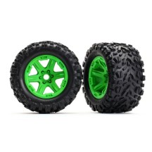Traxxas Tires wheels assembled glued (green wheels talon ext tires foam) TRX8672G