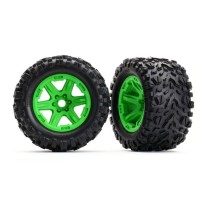 Traxxas Tires wheels assembled glued (green wheels talon ext tires foam) TRX8672G