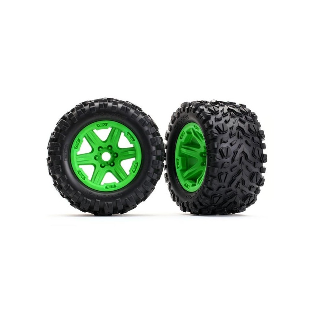 Traxxas Tires wheels assembled glued (green wheels talon ext tires foam) TRX8672G Traxxas Tires wheels assembled glued (green wheels talon ext tires foam) TRX8672G