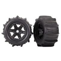 Traxxas Tires wheels assembled glued (black 3.8 wheels paddle tires foam) TRX8674