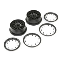 Losi 1-5 Front-Rear 4.75 Wheel and Beadlock Set 24mm Hex Black (2): 5ive-T 2.0 - LOS45025