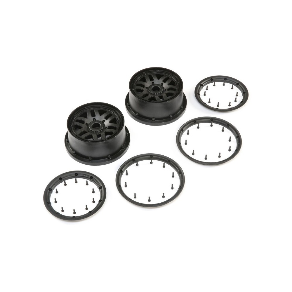 Losi 1-5 Front-Rear 4.75 Wheel and Beadlock Set 24mm Hex Black (2): 5ive-T 2.0 - LOS45025 Losi 1-5 Front-Rear 4.75 Wheel and Beadlock Set 24mm Hex Black (2): 5ive-T 2.0 - LOS45025