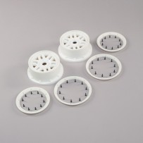 Losi 1-5 Front-Rear 4.75 Wheel and Beadlock Set 24mm Hex White (2): 5ive-T 2.0 - LOS45026