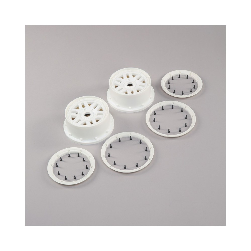 Llantas beadlock 4.75 blancas 5IVE-T 2.0 Losi Llantas beadlock 4.75 blancas 5IVE-T 2.0 Losi