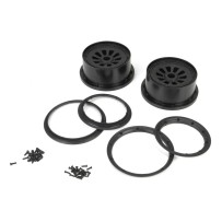 Losi 1-5 Wheel and Beadlock Set 4.75 24mm Hex Black (2): 5IVE-T - LOSB7034