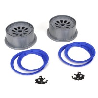 Losi 1-5 Wheel and Beadlock Set 4.75 24mm Hex Blue (2): 5IVE-T - LOSB7027