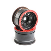 Losi 1-6 Front-Rear 3.6 Wheels 20mm Hex Black (2): Super Rock Rey - LOS45028