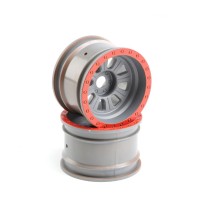 Losi 1-6 Front-Rear 3.6 Wheels 20mm Hex Silver (2): Super Rock Rey - LOS45027