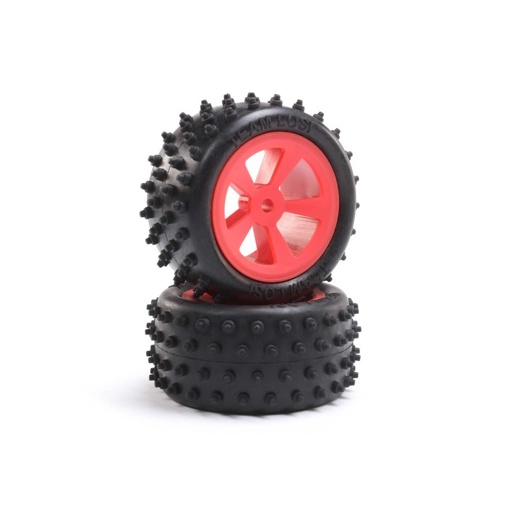 Losi 4 Row Rear Tires Mounted Red (2): Mini JRX2 - LOS41023 Losi 4 Row Rear Tires Mounted Red (2): Mini JRX2 - LOS41023