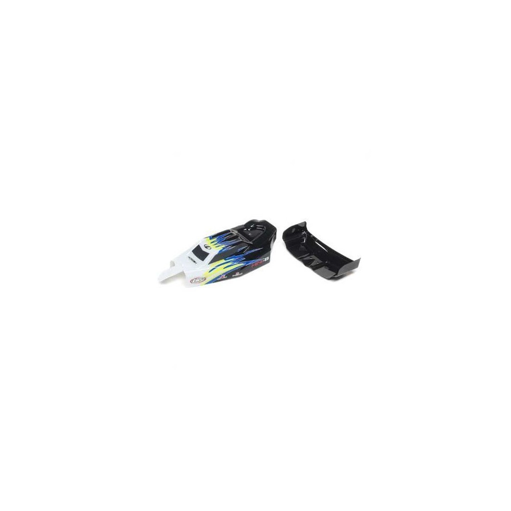 Carrocería y alerón negro y blanco Losi Mini-B LOS210020 Carrocería y alerón negro y blanco Losi Mini-B LOS210020