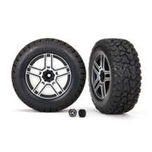 Traxxas Tires and wheels assembled glued (2.6 black satin chrome-plated) TRX8872