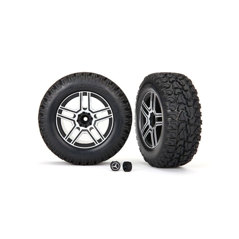 Traxxas Tires and wheels assembled glued (2.6 black satin chrome-plated) TRX8872