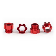 Tuercas eje pórtico aluminio rojo, 4 unidades TRX8886R