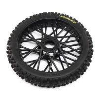 Losi Dunlop MX53 Front Tire Mounted Black: Promoto-MX - LOS46004