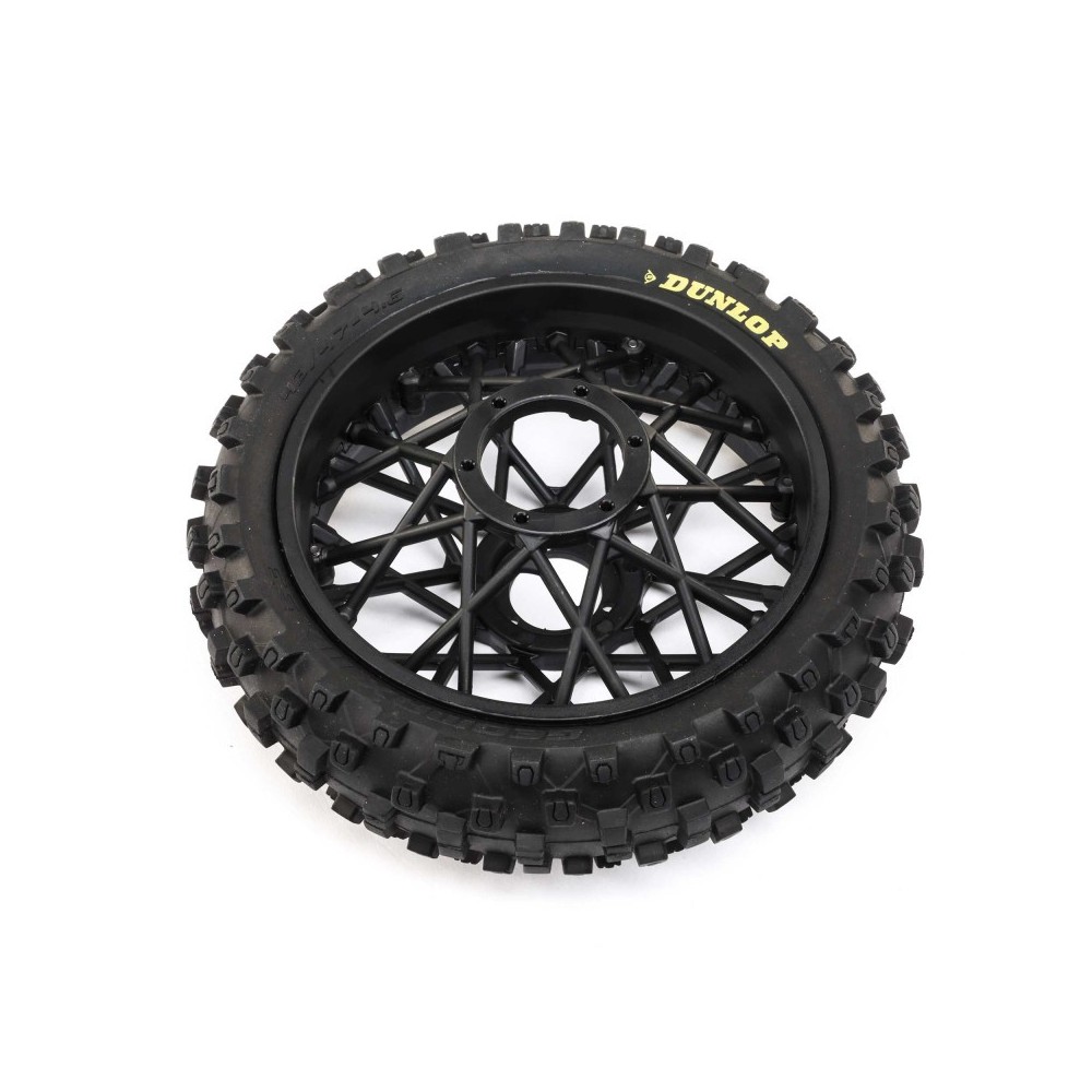 Losi Dunlop MX53 Rear Tire Mounted Black: Promoto-MX - LOS46005 Losi Dunlop MX53 Rear Tire Mounted Black: Promoto-MX - LOS46005