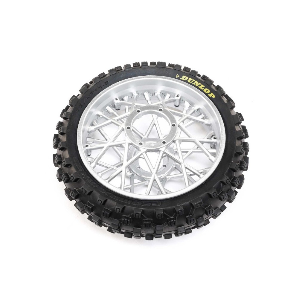 Losi Dunlop MX53 Rear Tire Mounted Chrome: Promoto-MX - LOS46007 Losi Dunlop MX53 Rear Tire Mounted Chrome: Promoto-MX - LOS46007