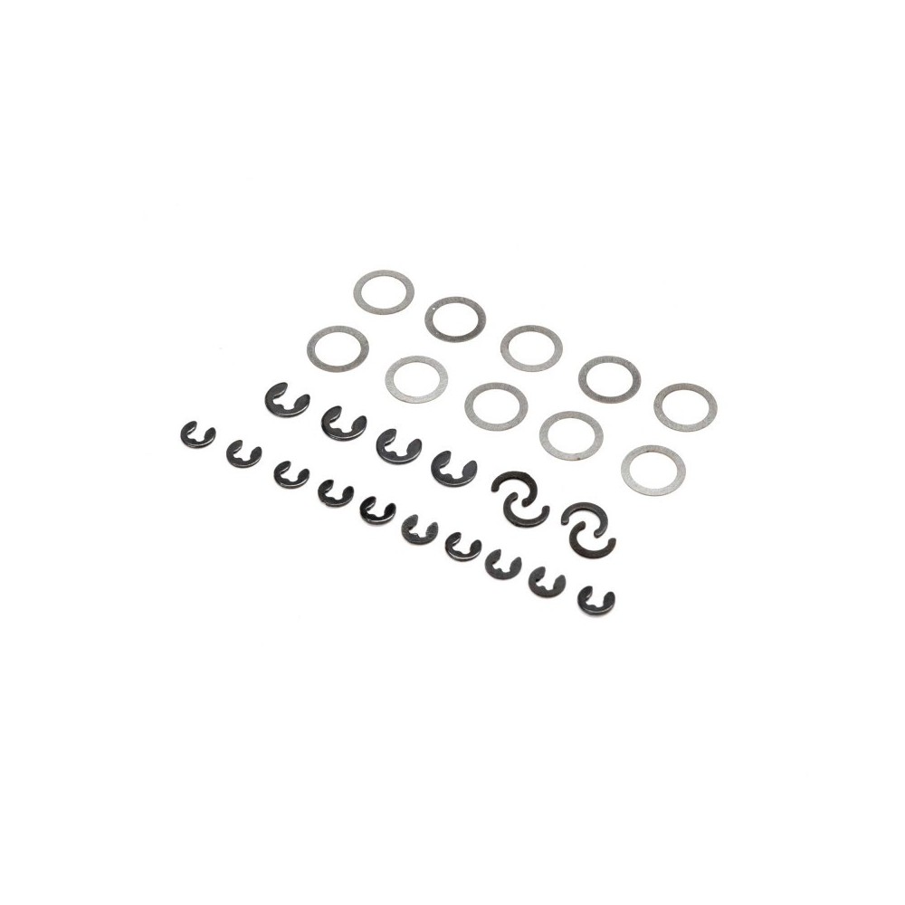 Set clips en E y calzas Mini LMT Losi LOS216009 Set clips en E y calzas Mini LMT Losi LOS216009