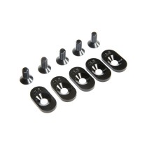 Losi Engine Mount Insert and Screws 18.5T Black (5): 5ive-T 2.0 (fits 62T spur) - LOS252100