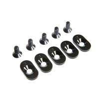 Losi Engine Mount Insert and Screws 18T Black (5): 5ive-T 2.0 (fits 62T spur) - LOS252099