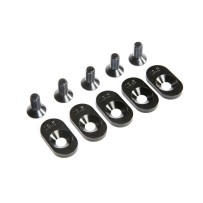 Losi Engine Mount Insert and Screws 19.5T Black (5): 5ive-T 2.0 (fits 62T spur) - LOS252102