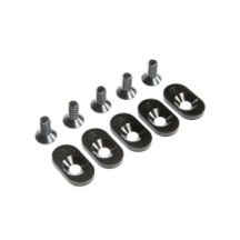 Losi Engine Mount Insert and Screws 19T Black (5): 5ive-T 2.0 (fits 62T spur) - LOS252101