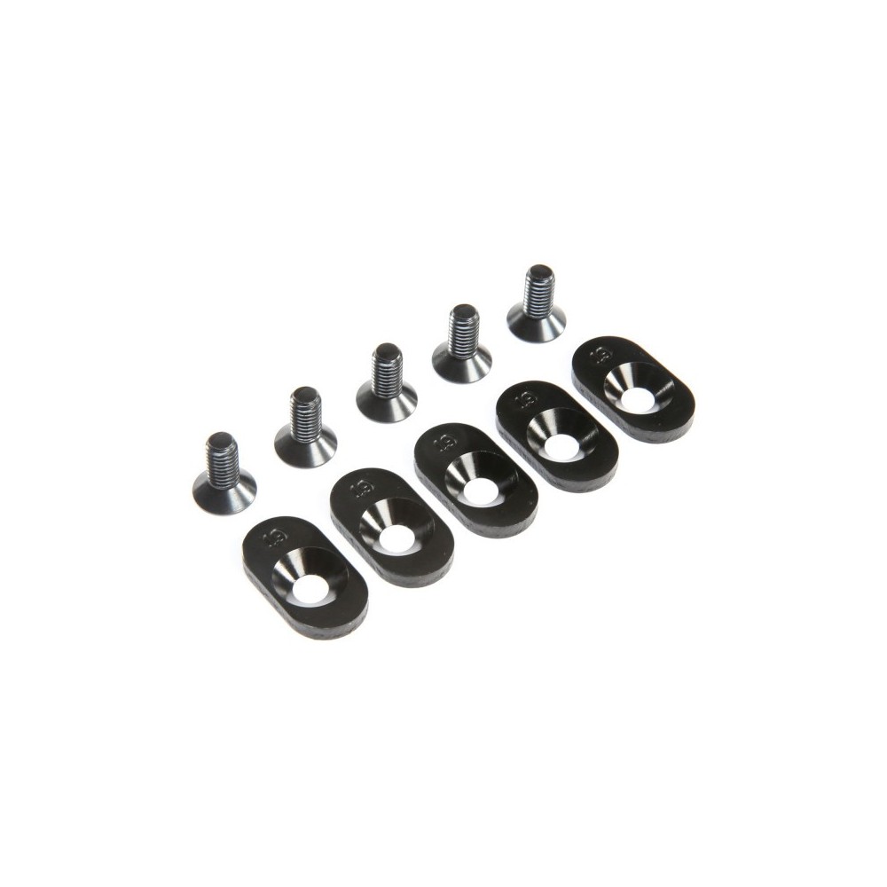 Losi Engine Mount Insert and Screws 19T Black (5): 5ive-T 2.0 (fits 62T spur) - LOS252101