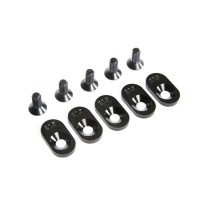 Losi Engine Mount Insert and Screws 20.5T Black (5): 5ive-T 2.0 (fits 62T spur) - LOS252104