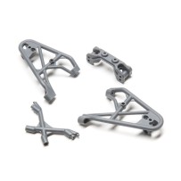 Losi Fr Shk Tower Brace and Camber Link Mnt Gray Rock Rey - LOS231039