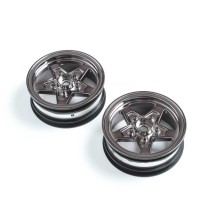 Losi Front Wheel Black Chrome (2): 22S Drag - LOS43049
