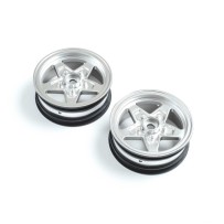 Losi Front Wheel Satin Chrome (2): 22S Drag - LOS43047