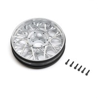 Losi Front Wheel Set Satin Chrome: Promoto-SM - LOS-2294