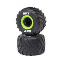 Losi MT Tires Green Beadlock Premount(2): Mini LMT - LOS41045
