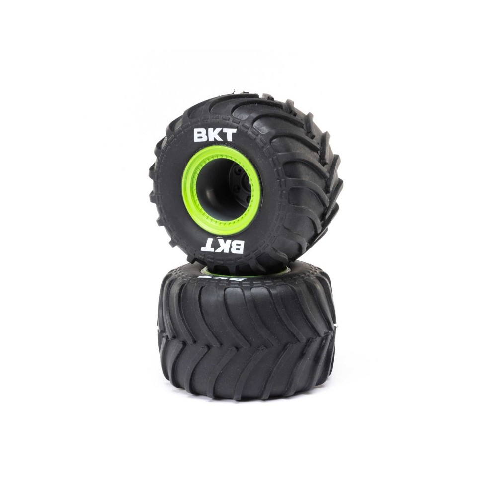 Losi MT Tires Green Beadlock Premount(2): Mini LMT - LOS41045 Losi MT Tires Green Beadlock Premount(2): Mini LMT - LOS41045