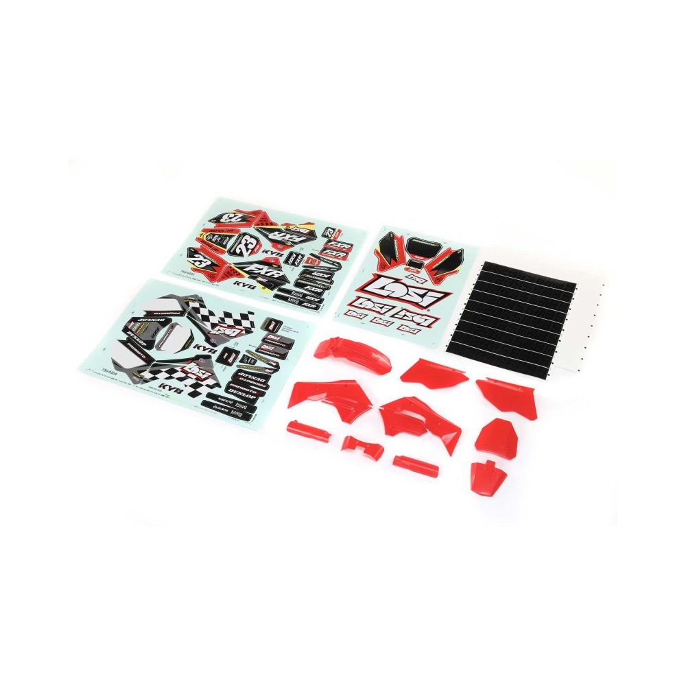 Plásticos con wraps rojo Losi Promoto-MX LOS260000 Plásticos con wraps rojo Losi Promoto-MX LOS260000
