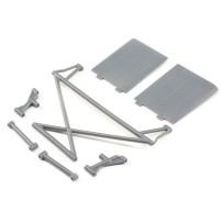 Losi Rear Tower Support X-Bar Mud Guards Gray: Rock Rey - LOS230041