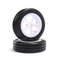 Losi Rib Front Tires Mounted White (2): Mini JRX2 - LOS41021