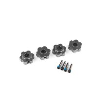Traxxas Wheel hubs hex aluminum (gray-anodized) (4) 4x13mm screw pins (4) TRX8956-GRAY