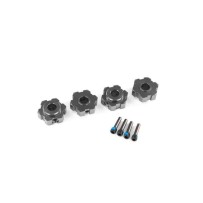 Traxxas Wheel hubs hex aluminum (gray-anodized) (4) 4x13mm screw pins (4) TRX8956-GRAY