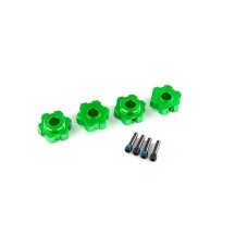Traxxas Wheel hubs hex aluminum (green-anodized) (4) 4x13mm screw pins (4) TRX8956G