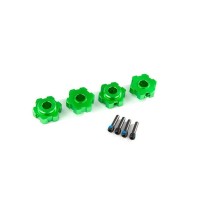 Traxxas Wheel hubs hex aluminum (green-anodized) (4) 4x13mm screw pins (4) TRX8956G