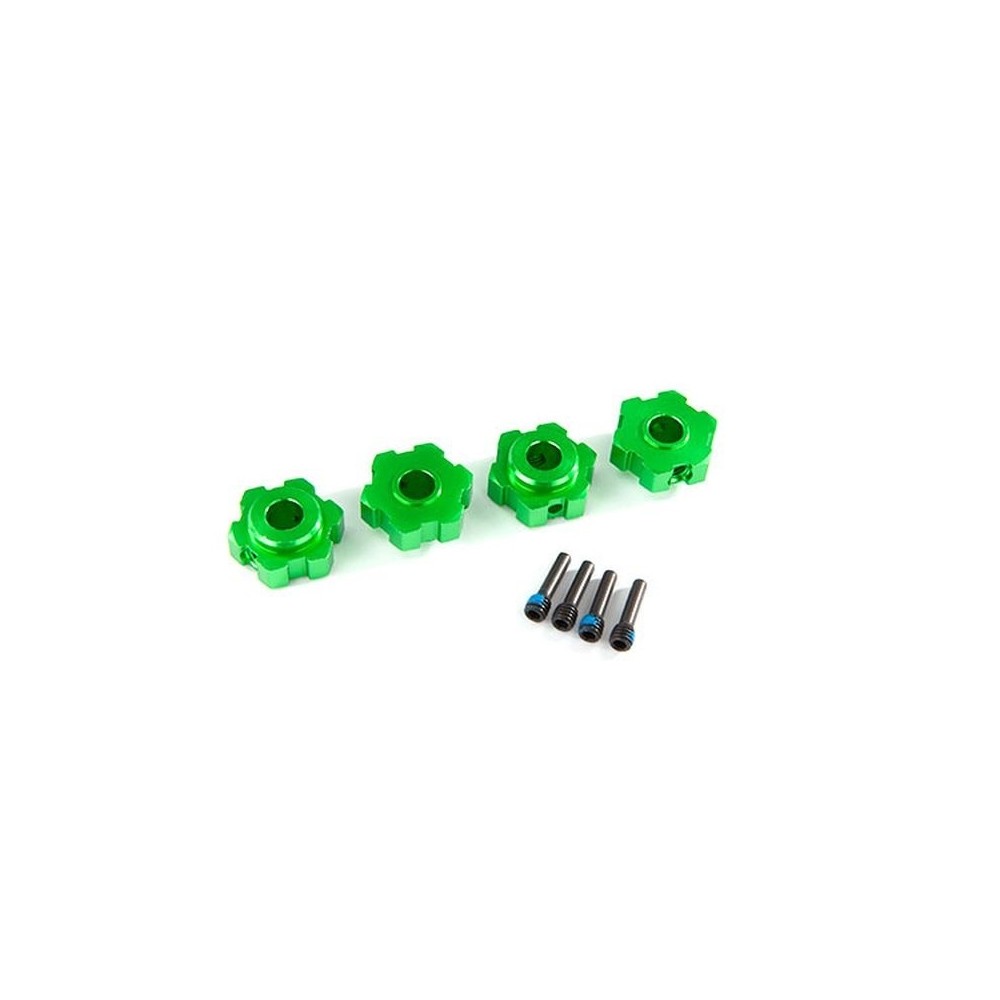 Traxxas Wheel hubs hex aluminum (green-anodized) (4) 4x13mm screw pins (4) TRX8956G Traxxas Wheel hubs hex aluminum (green-anodized) (4) 4x13mm screw pins (4) TRX8956G