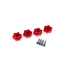 Traxxas Wheel hubs hex aluminum (red-anodized) (4) 4x13mm screw pins (4) TRX8956R