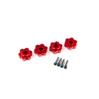 Traxxas Wheel hubs hex aluminum (red-anodized) (4) 4x13mm screw pins (4) TRX8956R