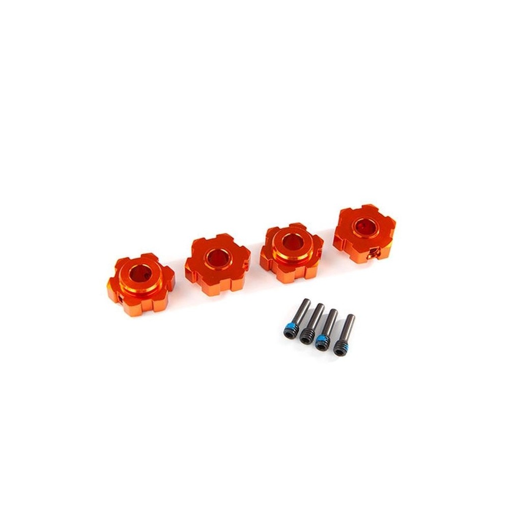 Traxxas Wheel hubs hex aluminum (orange-anodized) (4) 4x13mm screw pins (4) TRX8956T Traxxas Wheel hubs hex aluminum (orange-anodized) (4) 4x13mm screw pins (4) TRX8956T