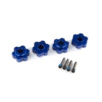 Traxxas Wheel hubs hex aluminum (blue-anodized) (4) 4x13mm screw pins (4) TRX8956X